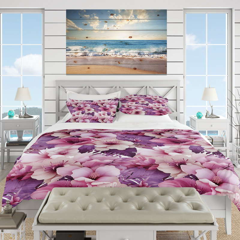 Ensemble de housse de couette Orchid Dream, Housse de couette pour grand lit et 2 taies décor