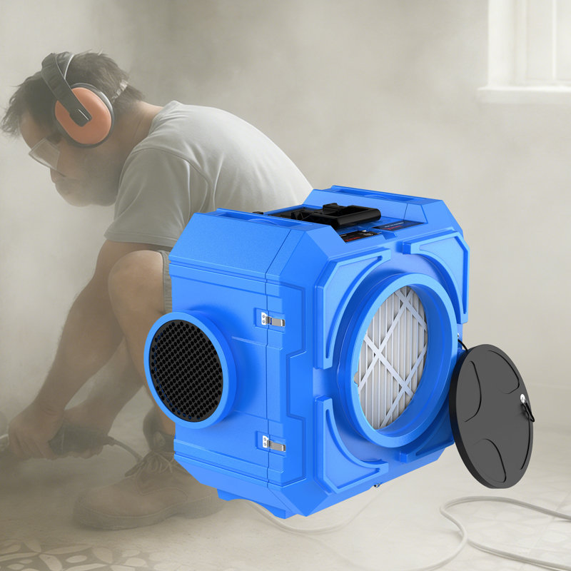 24.4 Inch Negative Air Scrubber, HEPA Filtration, Blue