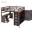 Lit mezzanine avec bureau et garde-robe. Bois massif. Tiroirs pour plus de rangement. Look moderne. Bureau de L 78,3 po x l 56,7 po x H 65 po. Structure en bois massif et rangement pour garde-robe.-1333674447-1333674445