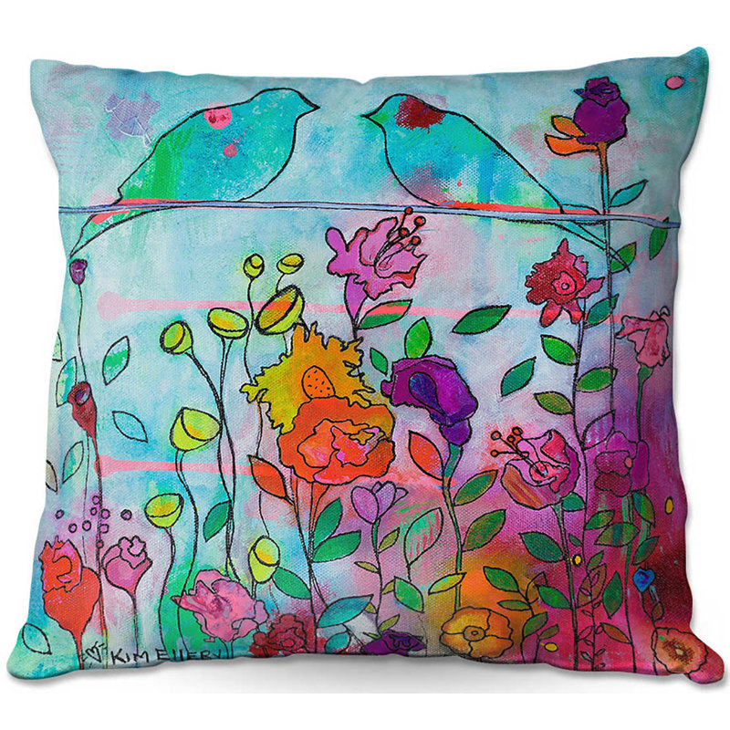 Floral Reversible Throw Pillow, 18" x 18"