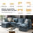 Cashin 127.5“ Modern Oversized Double-Layer Cushion Storage Sectional Sofa with Extendable Foot Pedal-816339391