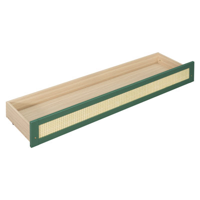 Queen Murphy Bed with Large Drawers,Green