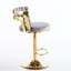 Élégant tabouret de bar gris avec des pieds dorés, une assise confortable, convient aux tabourets de café, des coussins moelleux et des espaces de vie idéaux