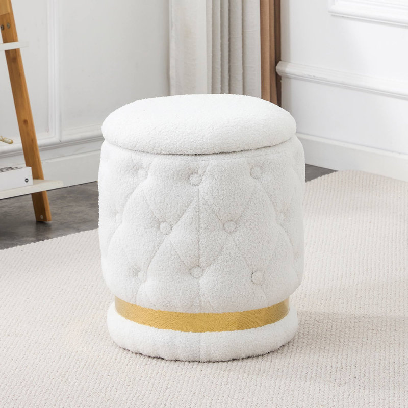Repose-pieds avec rangement 14,56 po Ehman, Blanc