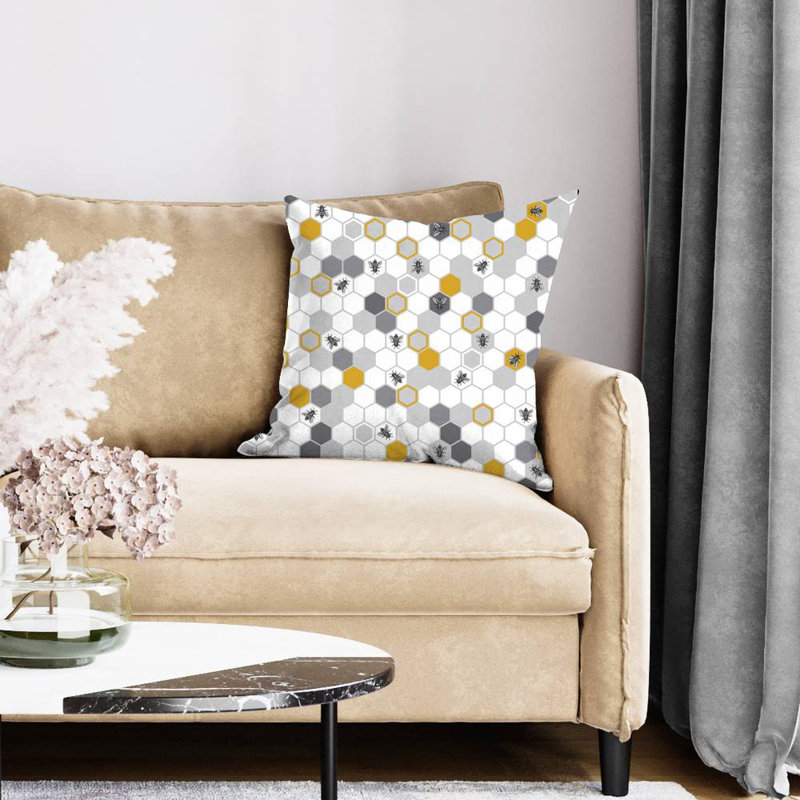 Beehive pattern - 20"x20" Throw pillow - Poly twill - Print on demand, 20" x 20"