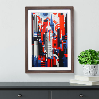 New York Constructivism No.3 - Single Picture Frame Print on Wood