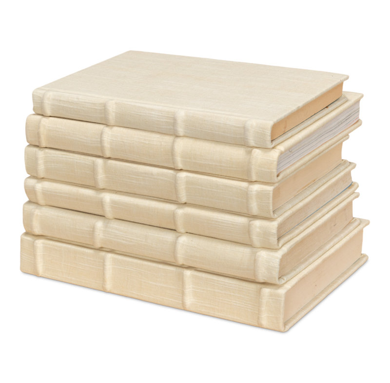 Ecru Handmade Decorative Book, Ivory