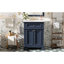 Armoire de salle de bain 24 po avec portes à fermeture douce et tablette réglable, meuble-lavabo avec lavabo en céramique-129669852