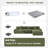 Boneless L-Shape 107" Modern Compression Corduroy Convertible Sleeper Sectional Sofa with Ottoman-1059742635