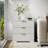 27"W Modern Nightstand With 3 Storage Drawers-1683498745