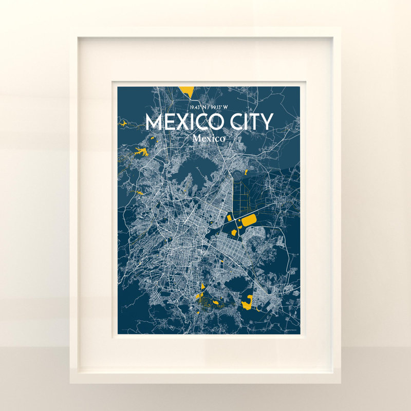 Mexico City Map In Amuse - No Frame Print, 20cm H x 16cm W x 0.05cm D