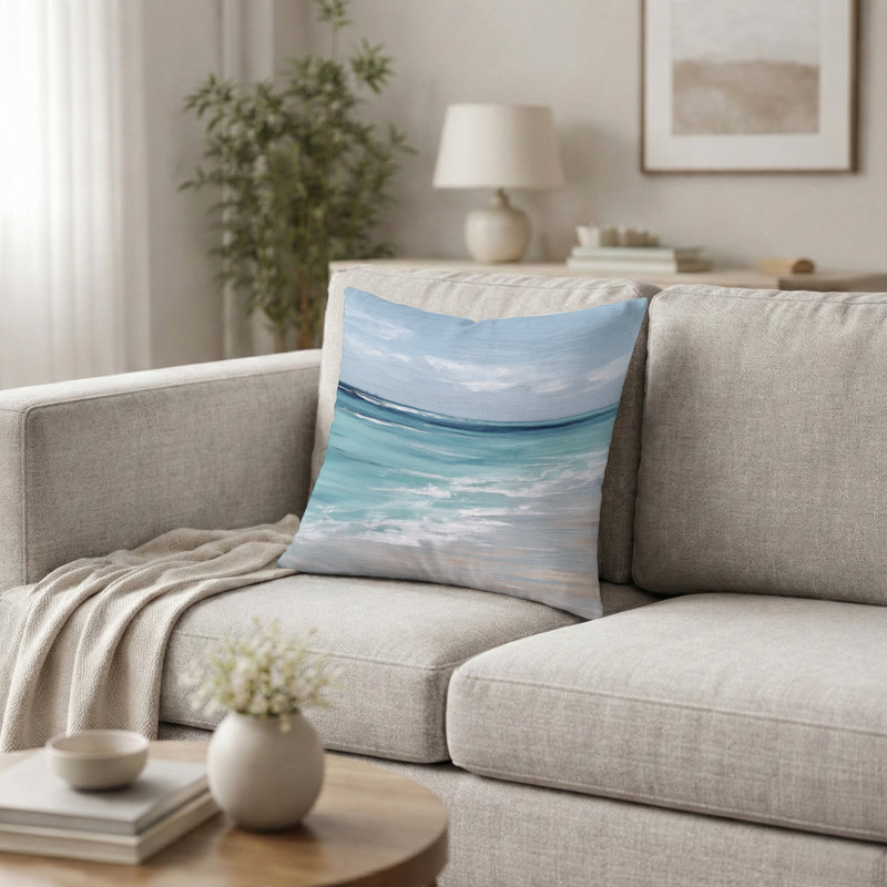 Coussin décoratif bleu et côtier Beach Wonder, H 16 po x l 16 po