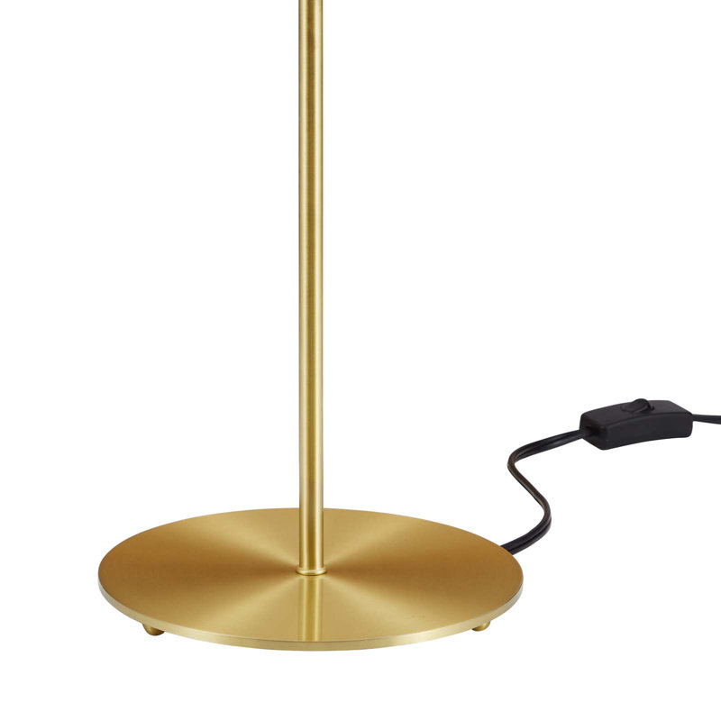 Gray Satin Brass Dome Table Lamp with Metal Base