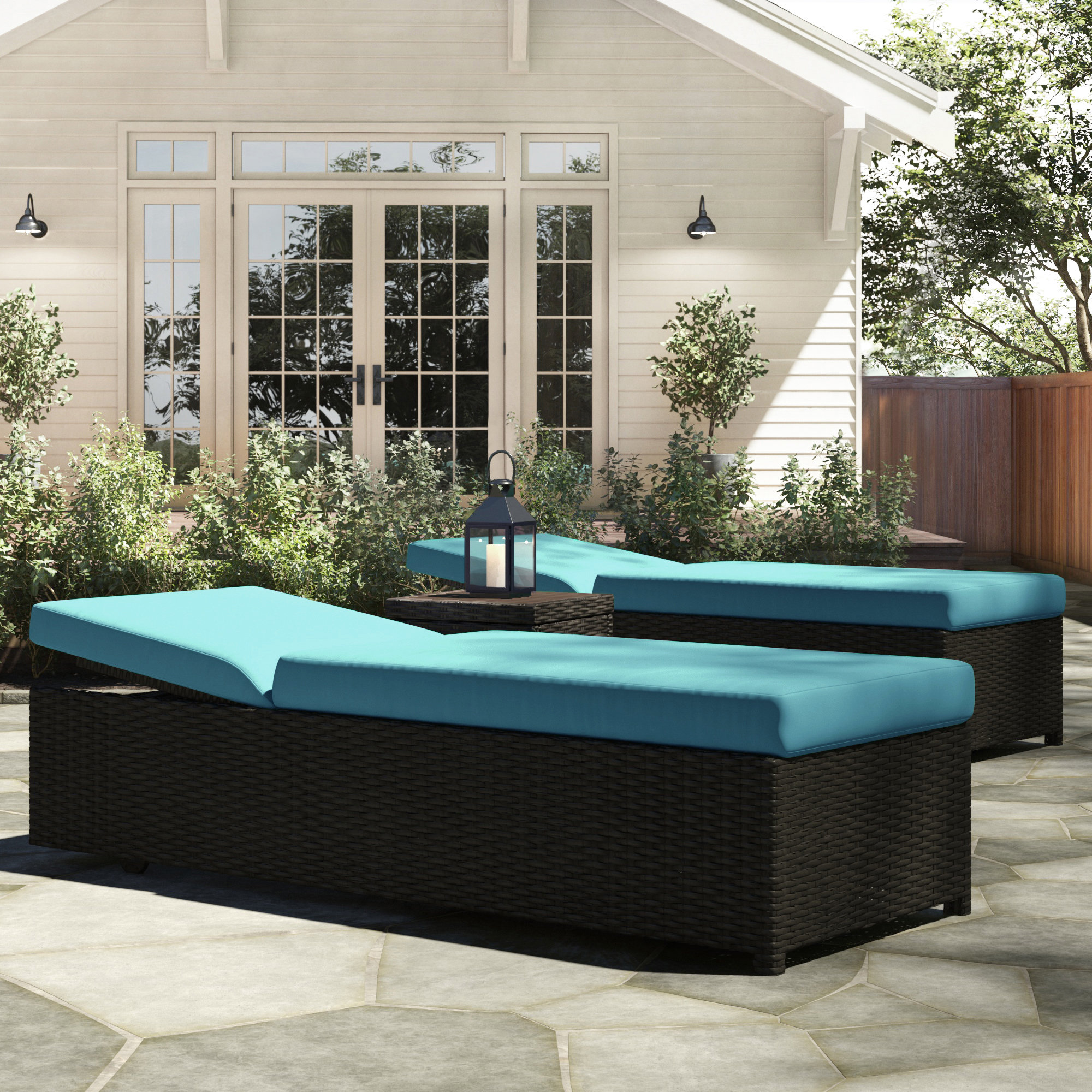 Sol 72 Outdoor Fernando Outdoor Wicker Chaise Lounge Set Wayfair