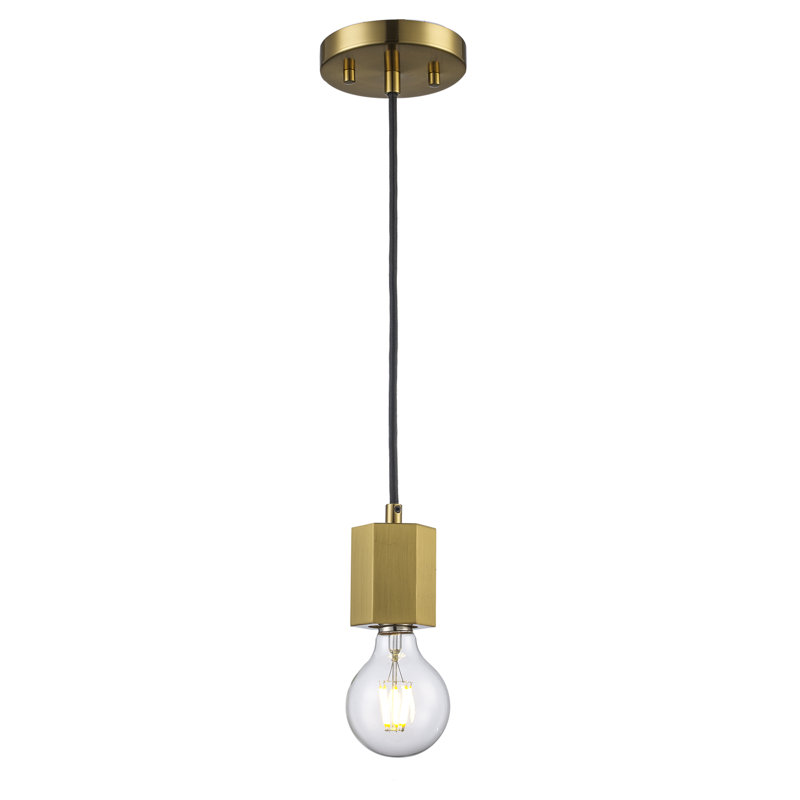 Luminaire suspendu 1 lumière Ebba, Or antique