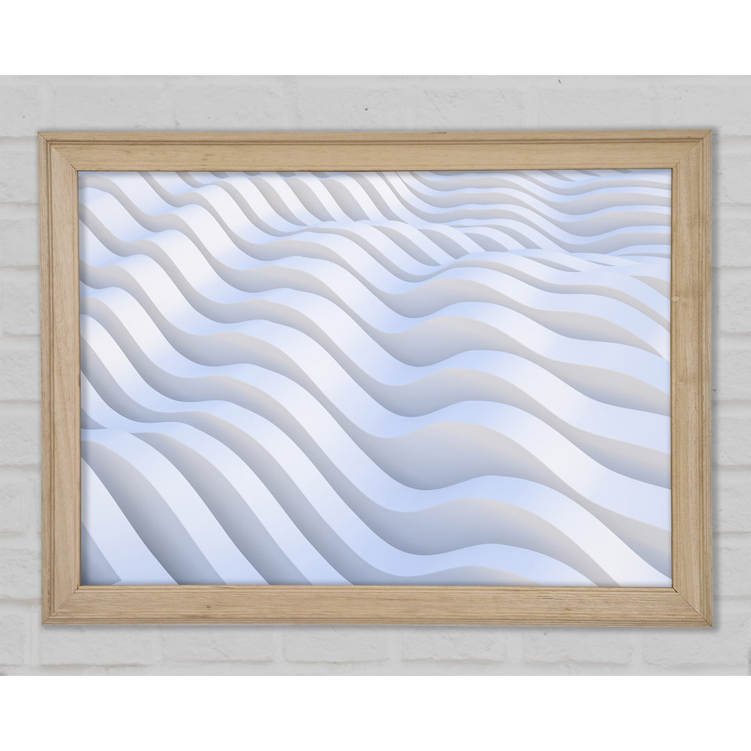 Gerahmtes Leinwandbild Wavy Shapes In White