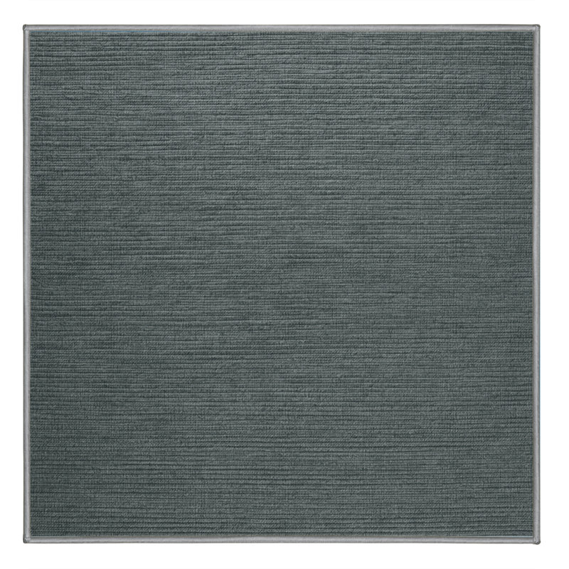 Machine Washable Solid Gray Area Rug, Square 3'
