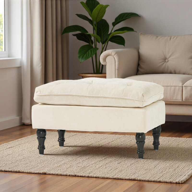 28inch Pillow Top Ottoman, Cream