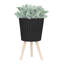Pot à fleurs noir de 12 po, parfait pour la piscine, les plantes grasses sur le toit et les jardins intérieurs