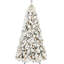 Arbre de Noël floqué, 6 pi de hauteur, 350 lumières DEL blanc chaud, 752 pointes, branches enneigées, système de charnières à installation facile, support en métal floqué, assemblage pour une installation sans effort, support robuste