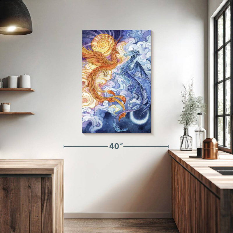 Dragon Brampt Sun et lune, H 39 po x l 26 po