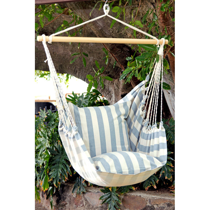 Chaise hamac Phylea Blue Haven, Bleu clair / blanc