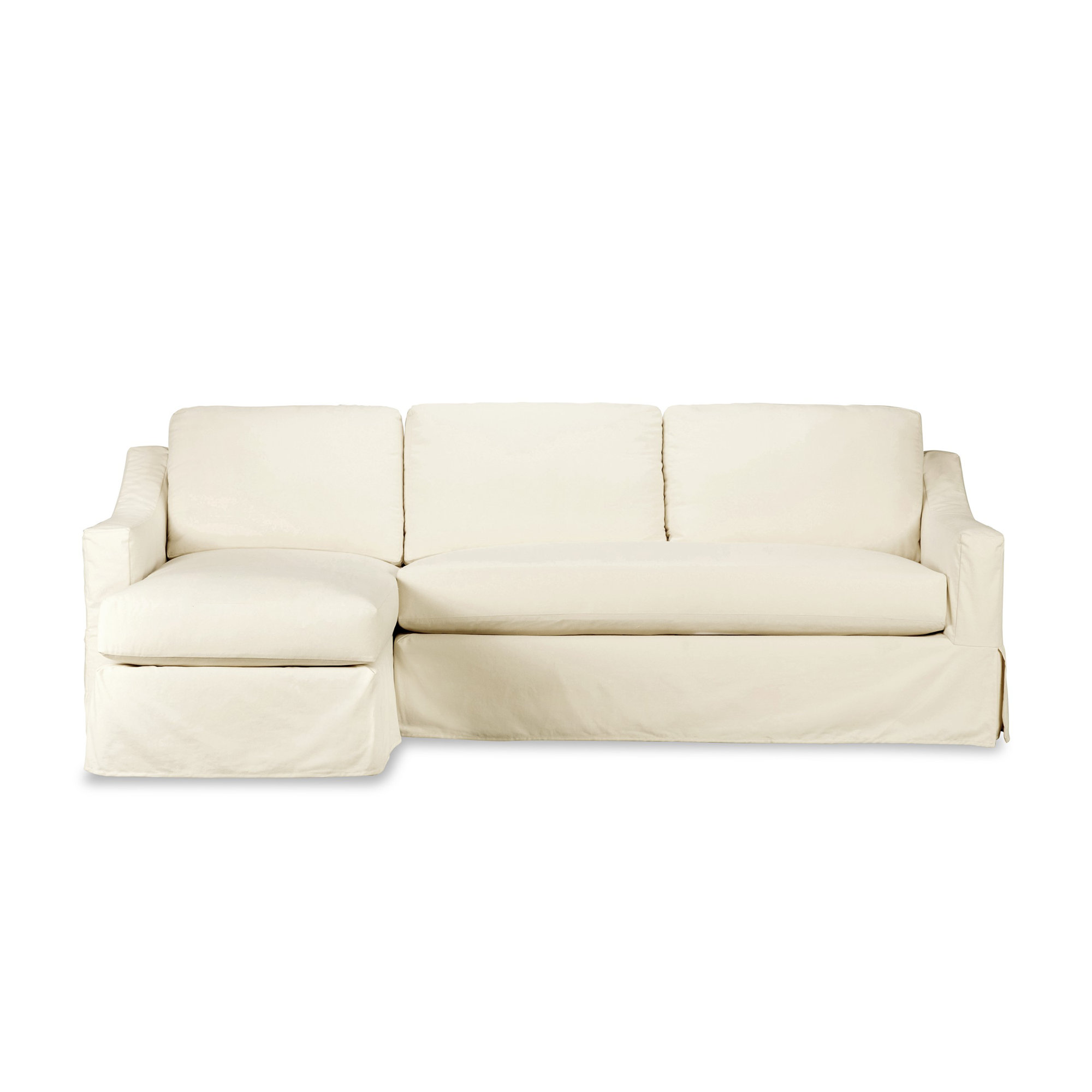 Cranbrook Upholstered L-Sectional, Bayou Natural Canvas, Left Hand Facing