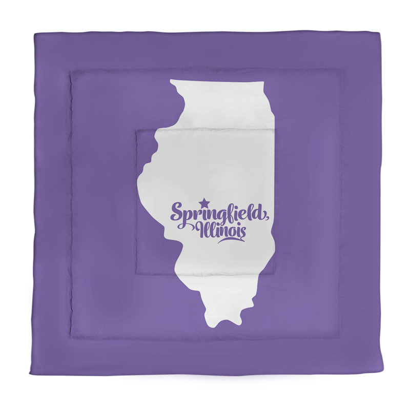 Illinois Percale Comforter, Queen Comforter, Purple