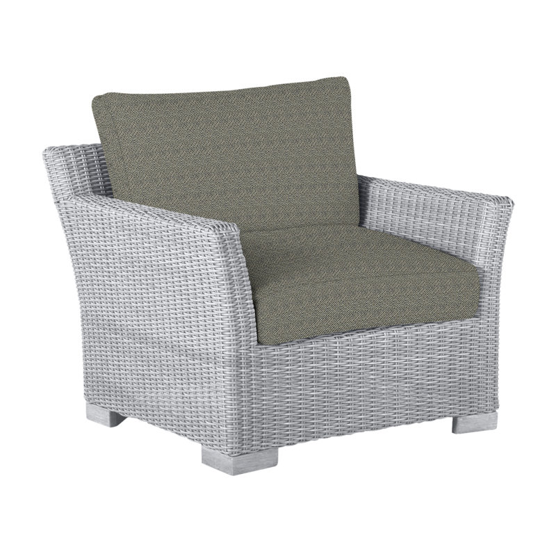 Club Patio Chair with Cushions, Oyster, Rollo Lace, No Welt