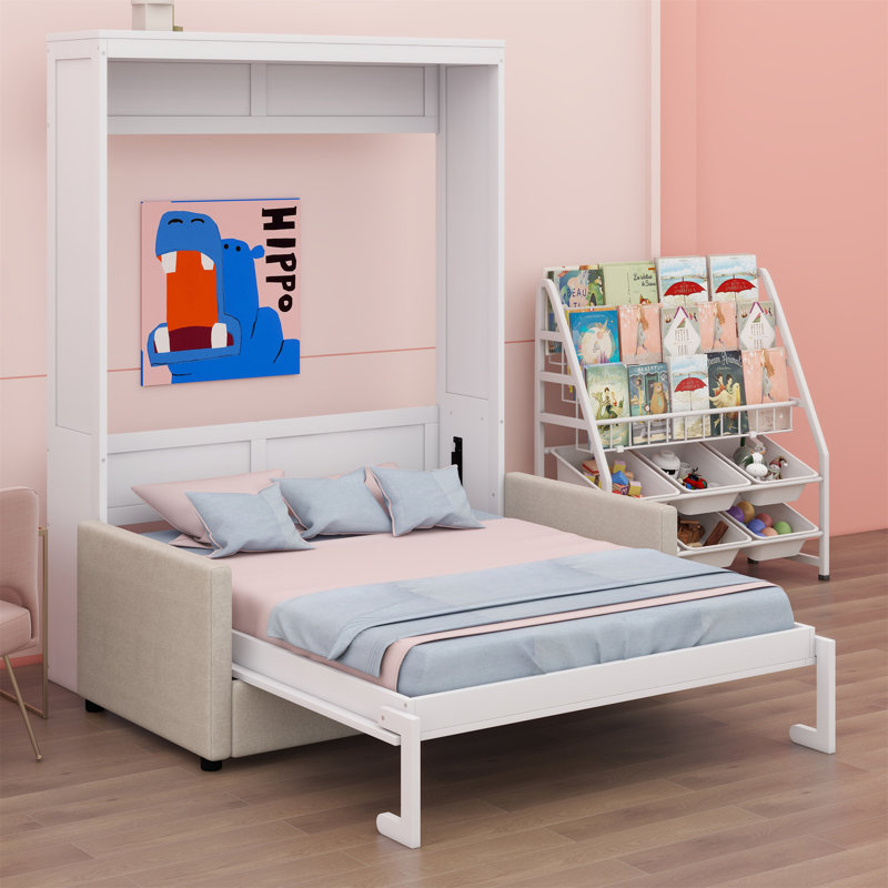 Lit escamotable mural Murphy avec coussin, Blanc