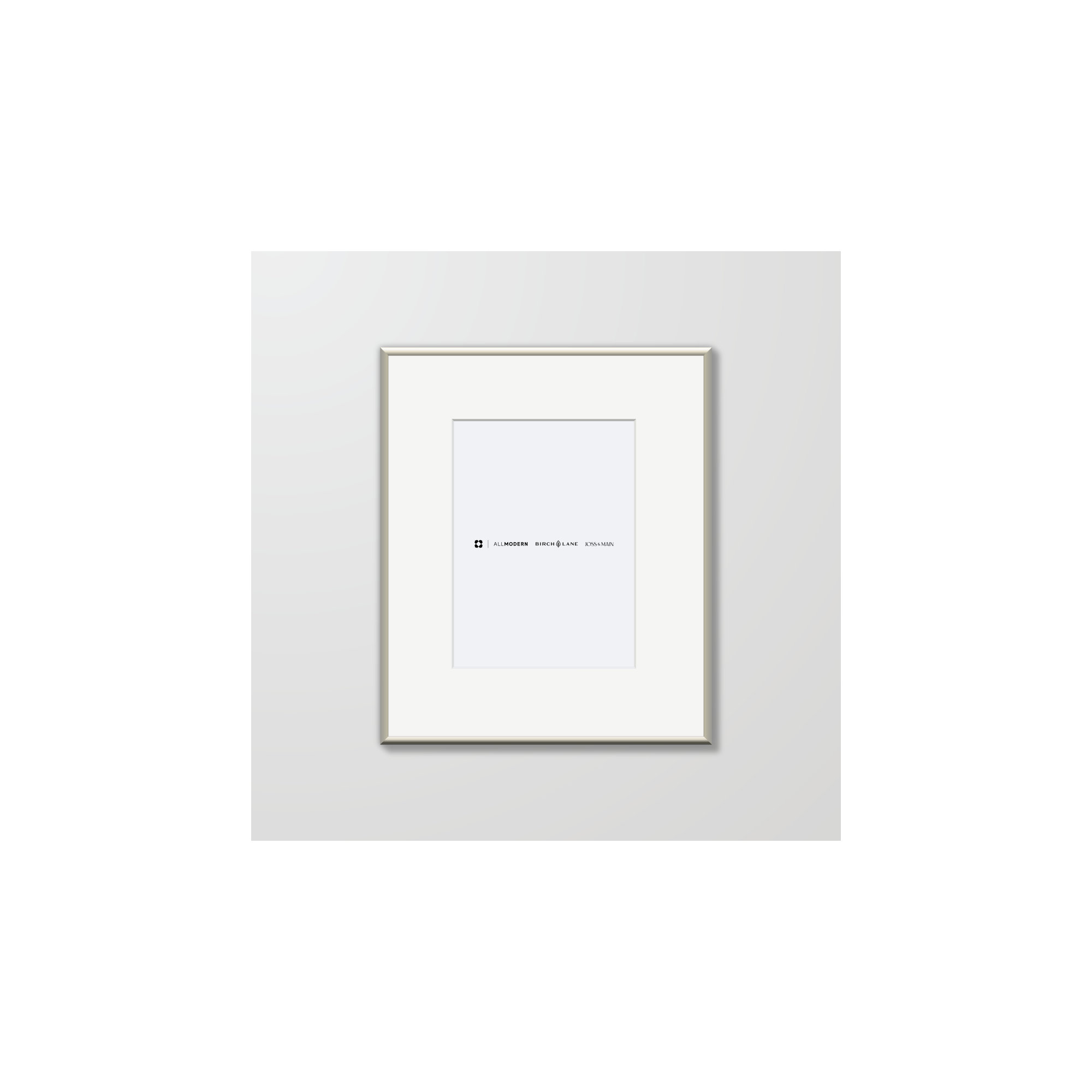 Feronia Metal Picture Frame with Mat, 5" x 7", Silver