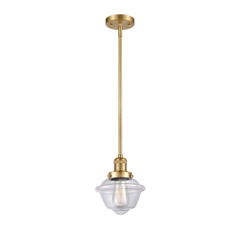Luminaire suspendu simple 1 lumière Baptiste, Transparent, Ampoule non incluse, Or satiné