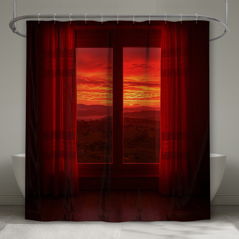 Rideaux de douche Red Sunset, L 70 po x H 93 po