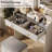 Small Vanity Desk with LED Mirror & Stool, Space-Saving Makeup Vanity Set-497604856