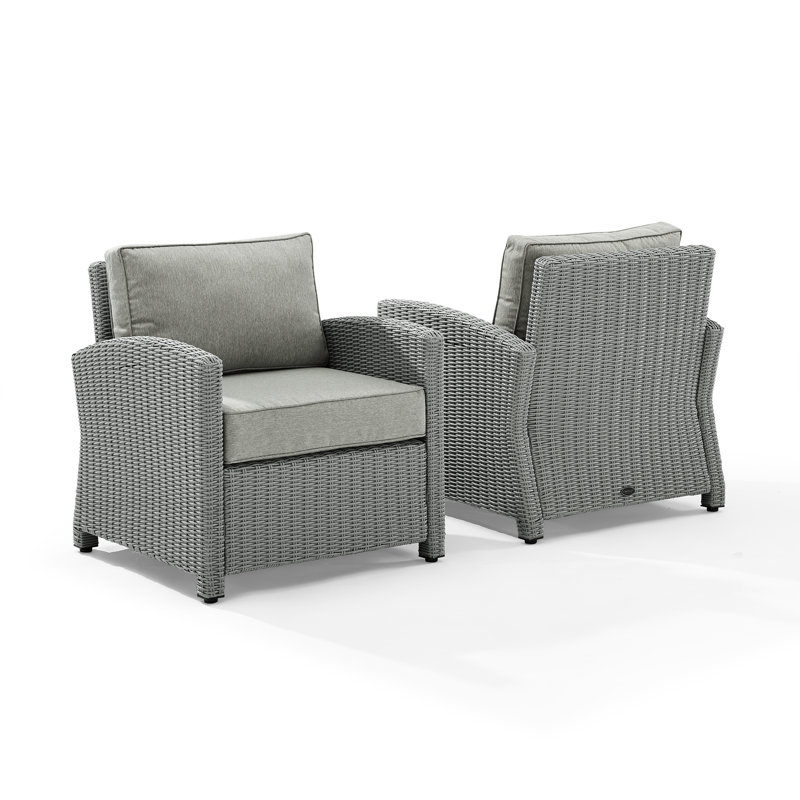 - Person Patio Conversation Set with Sunbrella® Cushions, Gray, Gray