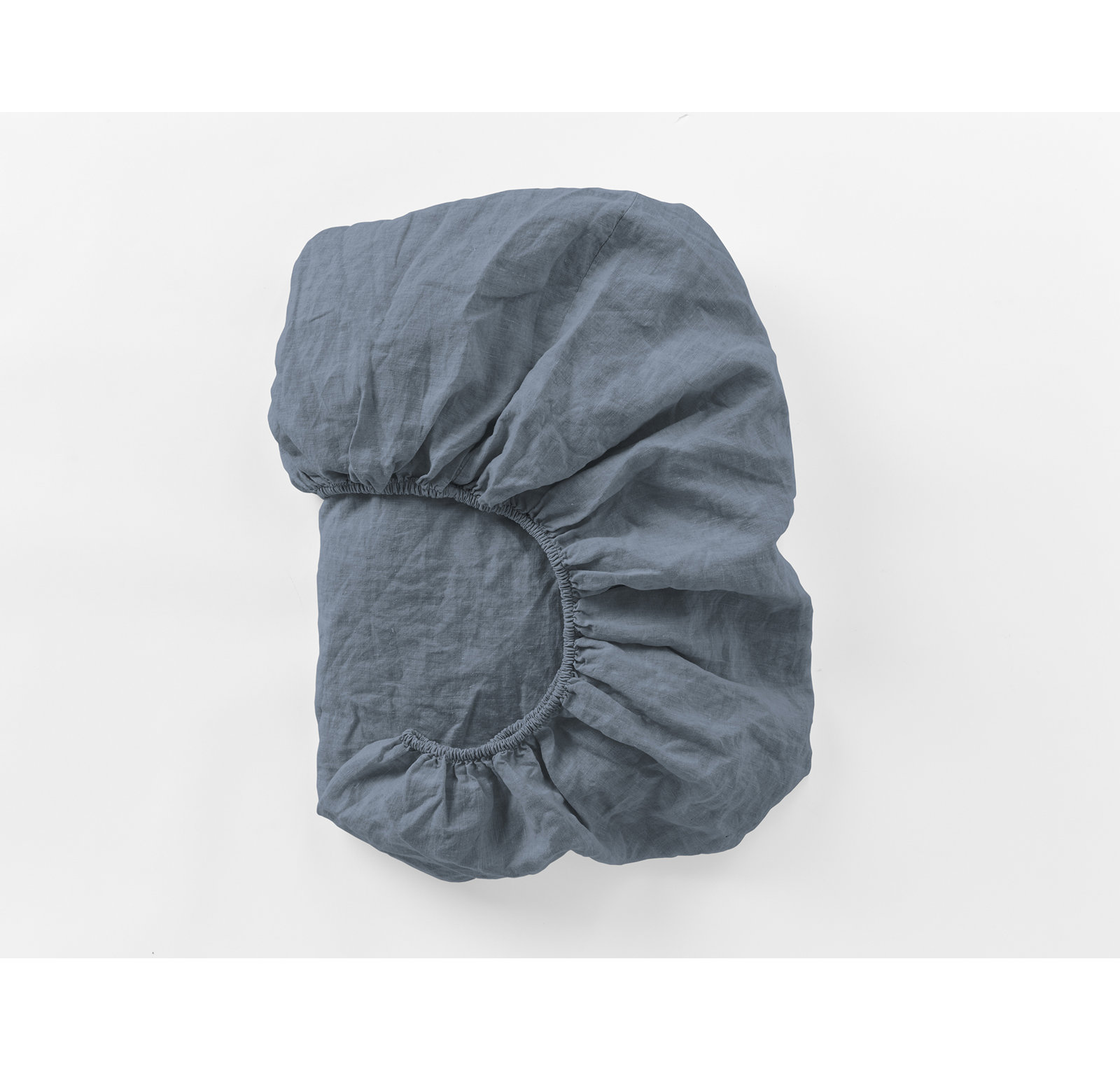 Belgian Flax Linen Fitted Sheet, Fog, California King Fitted Sheet