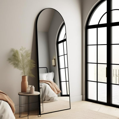 Arched Full Length Mirror - 18"58" Floor & Wall Mounted Mirror For Bedroom & Living Room, Gold