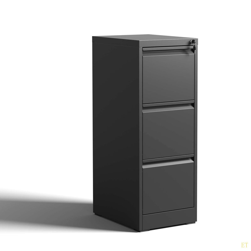 3 Drawer Metal Vertical File Cabinet With Lock Office Home Steel Vertical File Cabinet For A4 Legal/Letter Size