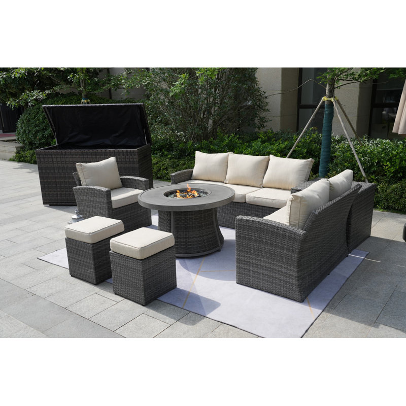 Areefa 8 - Person Patio Conversation Set with Cushions