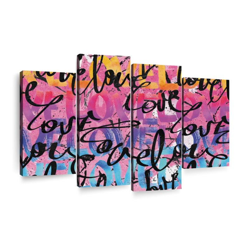 «Love Graffiti», reproduction sur toile, H 42 po x l 68 po