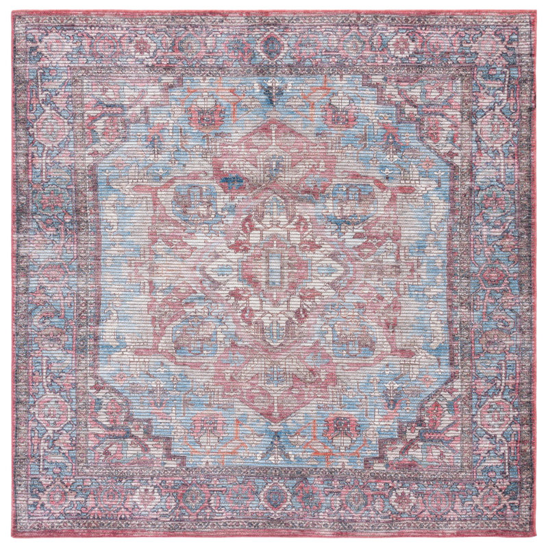 Serapi Performance Machine Washable Oriental Rug, Square 6'7"