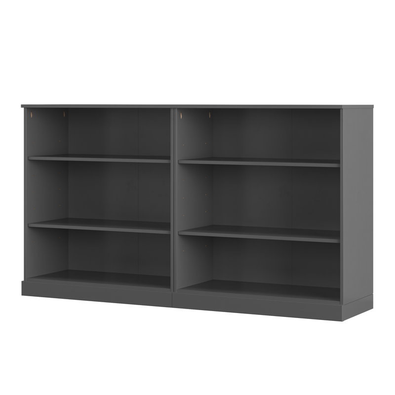Bibliothèque 100% bois massif à 6 tablettes avec rangement ouvert et tablettes réglables, étagère de présentation, l 64 po x H 35,75 po