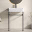 Lavabo de salle de bain autoportant 24 po * 16,5 po * 34,65 po avec pieds en acier inoxydable et support mural en céramique cuve blanche