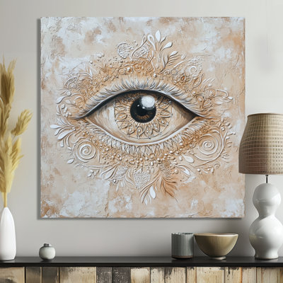 Art mural bohème bohème, décor de toile spirituelle, oeil bohème mystique