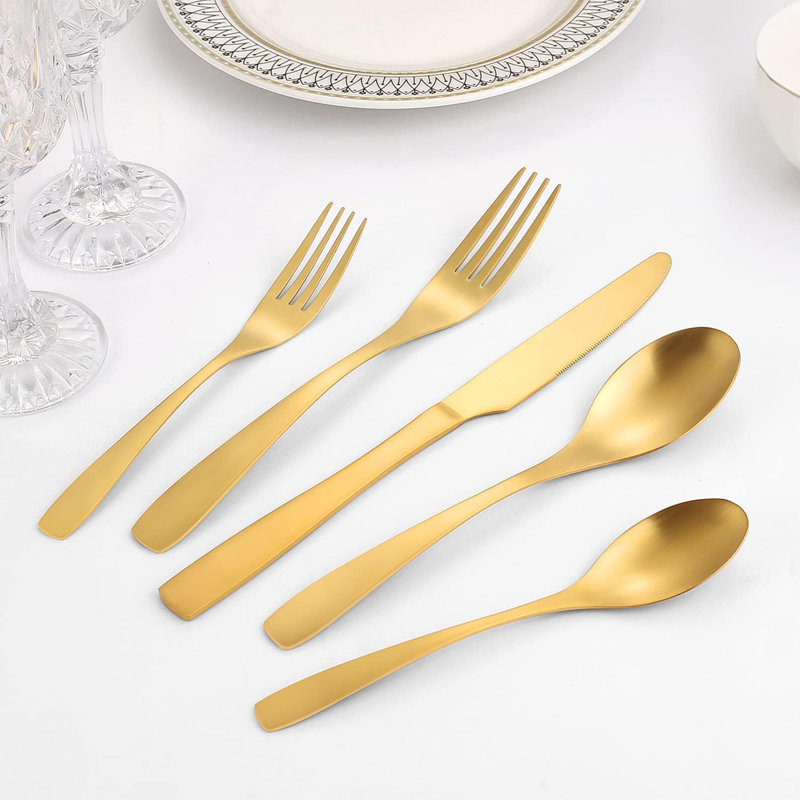 Matte Gold Silverware Set
