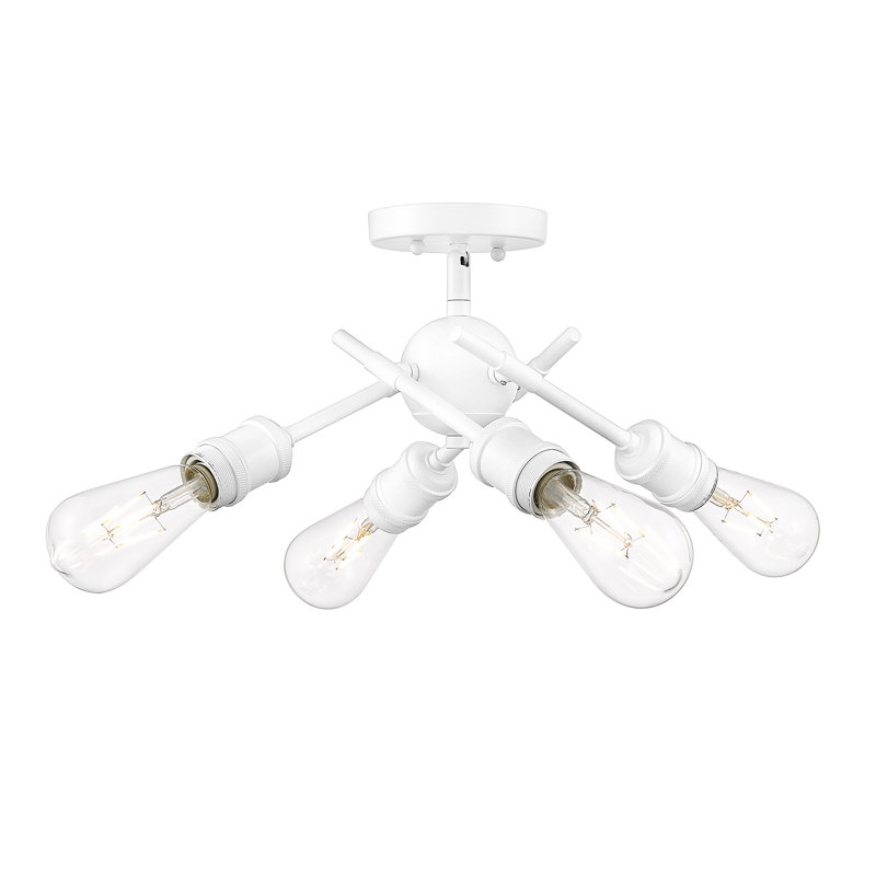 Rhynwood Semi Flush Mount, Matte White