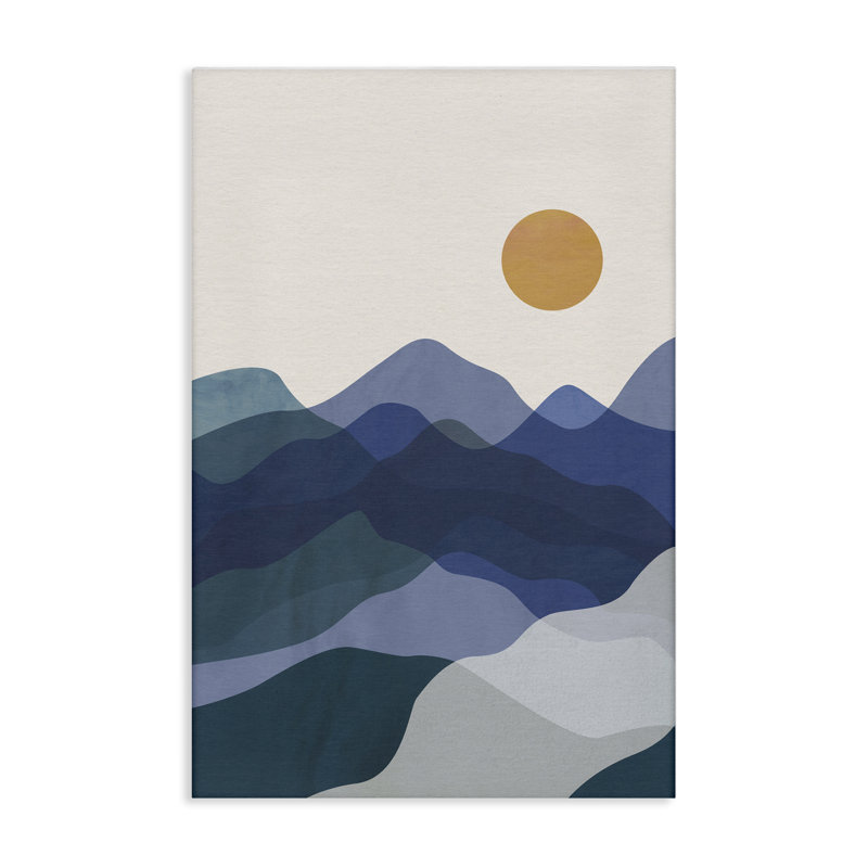 Art mural sur toile Blue Layered Mountains par JJ Design House LLC, H 45 po x l 30 po