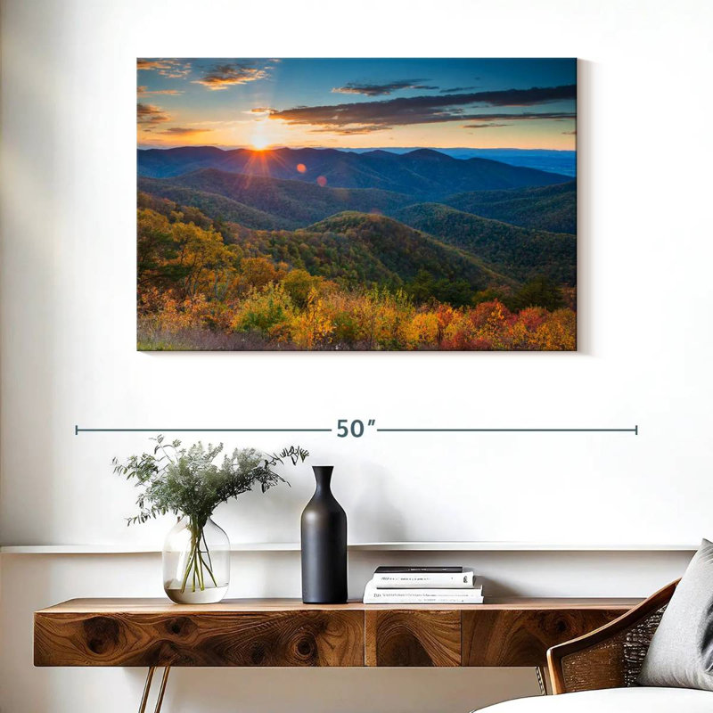 Alvord, coucher de soleil d'automne, Blue Ridge Mountains, H 26 po x l 39 po