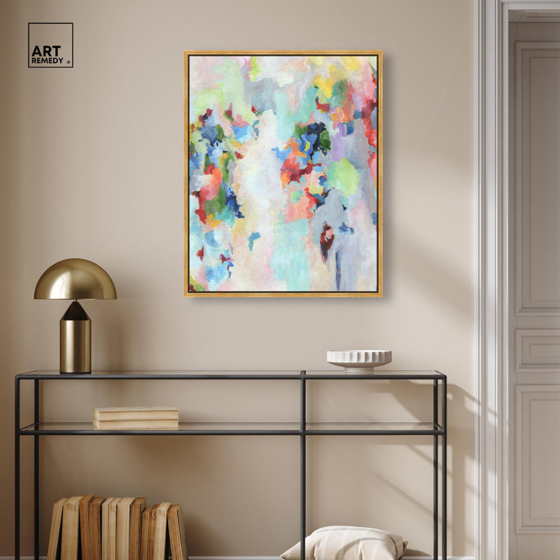 "Luminous Space", art floral par , Cadre flottant doré, H 31 po x l 25 po