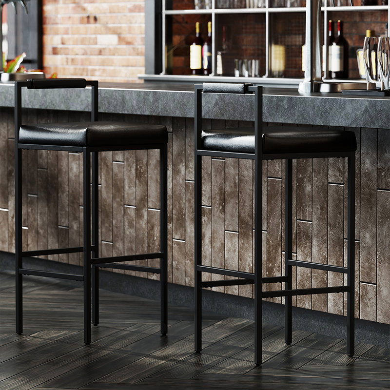 Hokku Designs Lis Modern Bar Stools Upholstered Bar Height
